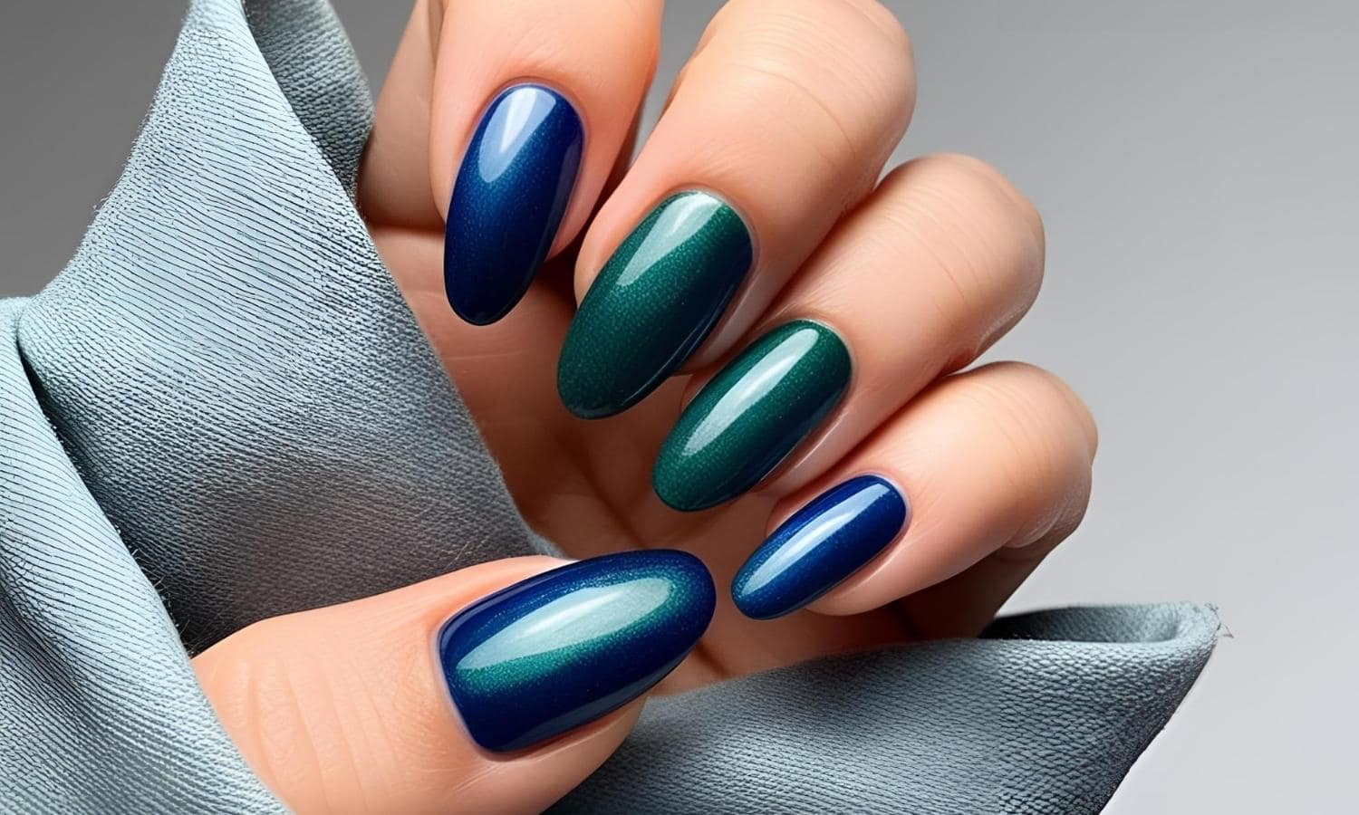 Blue-green hues nails - Summer nail colors